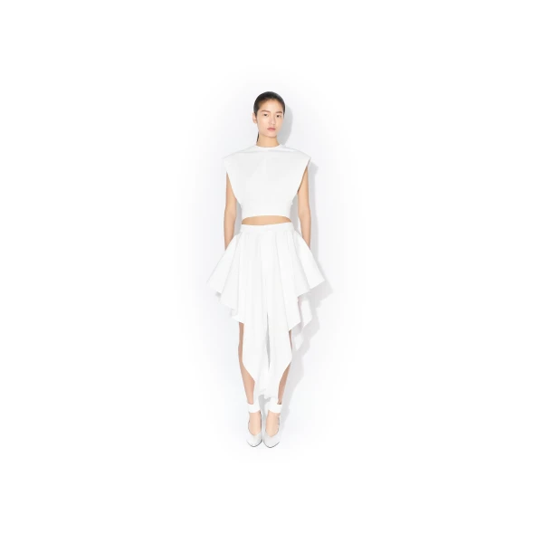 Alaia Panelled White Jeans, view 2