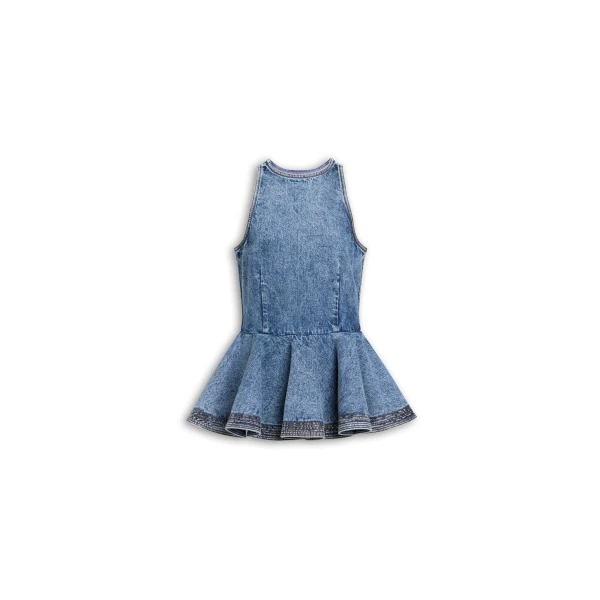 Alaïa Peplum Denim Top - ALAÏA Pants - Laser Cut Luxury - Shop at Luxury Shoes 