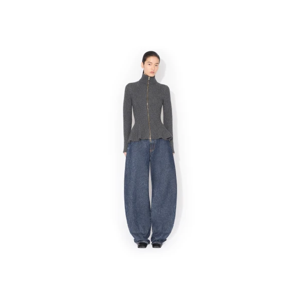 Alaïa Peplum Knitted Cardigan - ALAÏA Knitwear - Laser Cut Luxury - Shop at Luxury Shoes 