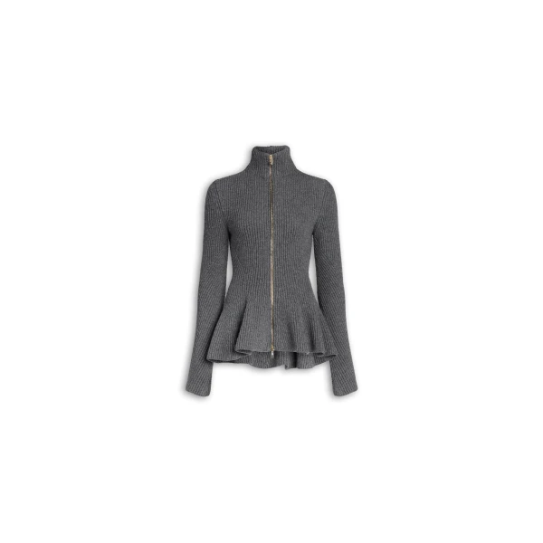 Alaïa Peplum Knitted Cardigan - ALAÏA Knitwear - Laser Cut Luxury - Shop at Luxury Shoes 