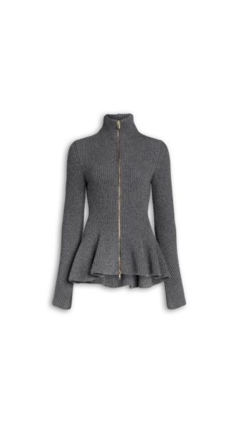 Alaïa Peplum Knitted Cardigan - ALAÏA Knitwear - Laser Cut Luxury - Shop at Luxury Shoes 