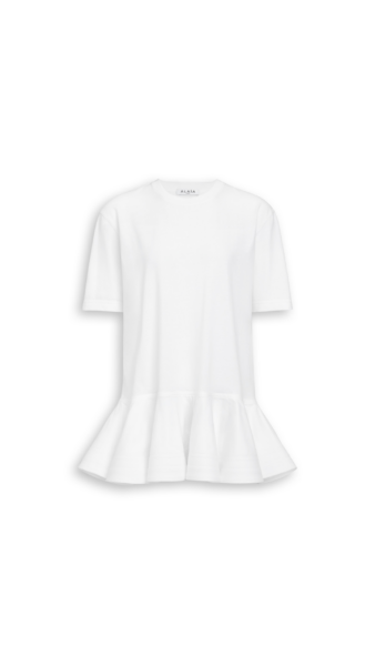 Alaïa Peplum T Shirt - ALAÏA Tops - Laser Cut Luxury - Shop at Luxury Shoes 
