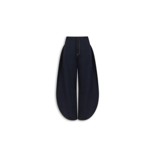Alaïa Petal Denim Pants - ALAÏA Pants - Laser Cut Luxury - Shop at Luxury Shoes 