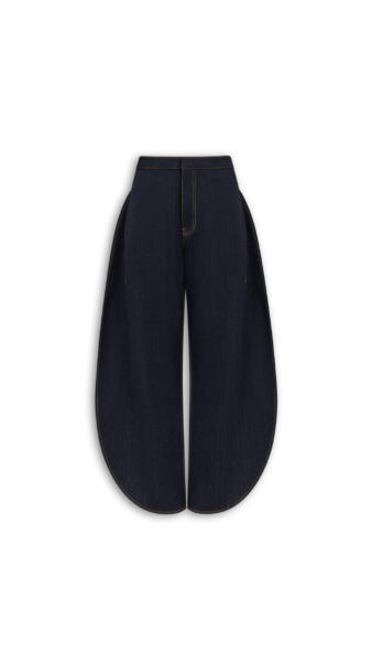 Alaïa Petal Denim Pants - ALAÏA Pants - Laser Cut Luxury - Shop at Luxury Shoes 