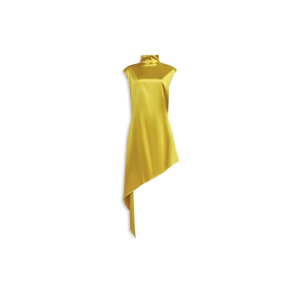 Alaïa Pointed Satin Dress - ALAÏA Dresses - Laser Cut Luxury - Shop at Luxury Shoes 