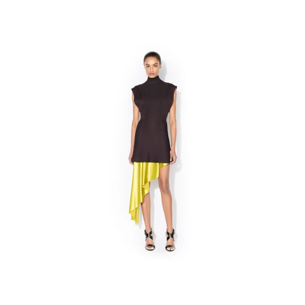 Alaia Pointed Satin Skirt, view 2