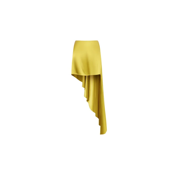 Alaia Pointed Satin Skirt, view 4