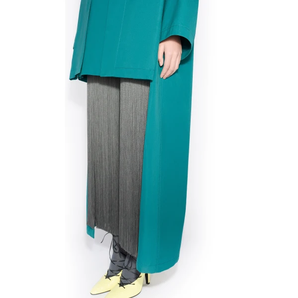 Alaïa Poplin Asymmetric Robe Coat - ALAÏA Coats - Laser Cut Luxury - Shop at Luxury Shoes 