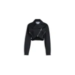 Alaïa Poplin Biker Jacket - ALAÏA Jackets - Laser Cut Luxury - Shop at Luxury Shoes Alaïa Poplin Biker Jacket - ALAÏA Jackets - Laser Cut Luxury - Shop at Luxury Shoes