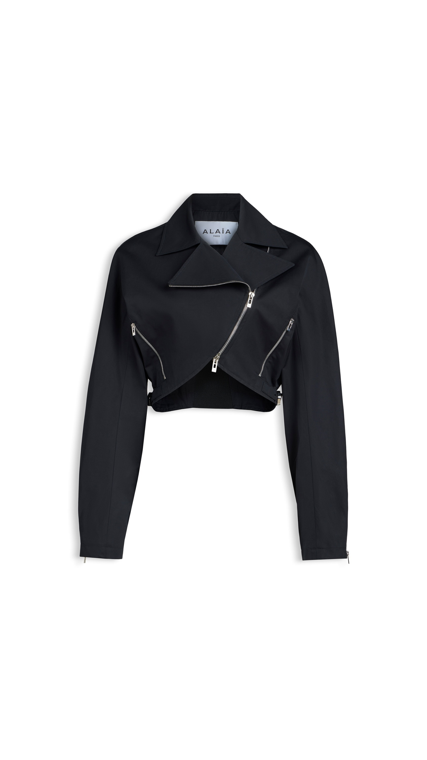 Alaïa Poplin Biker Jacket - ALAÏA Jackets - Laser Cut Luxury - Shop at Luxury Shoes Alaïa Poplin Biker Jacket - ALAÏA Jackets - Laser Cut Luxury - Shop at Luxury Shoes