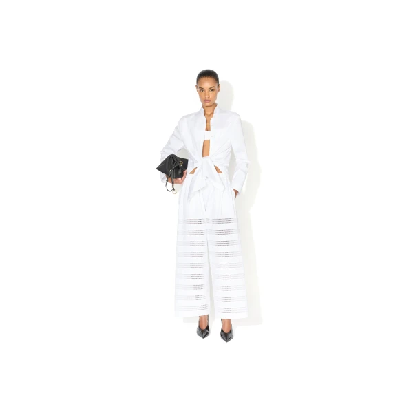Alaïa Poplin Shirt Set - ALAÏA Tops - Laser Cut Luxury - Shop at Luxury Shoes 