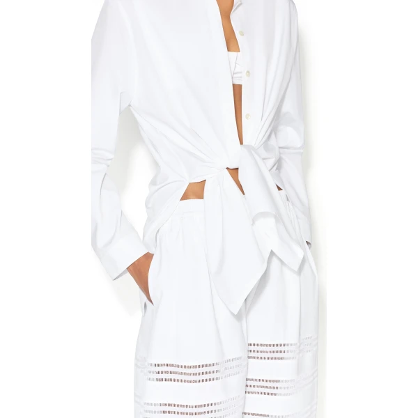 Alaïa Poplin Shirt Set - ALAÏA Tops - Laser Cut Luxury - Shop at Luxury Shoes 