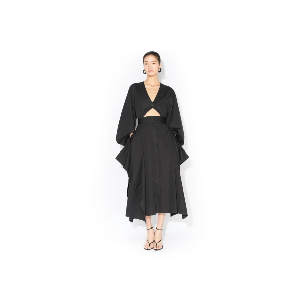Alaïa Poplin Trench Dress - ALAÏA Coats - Laser Cut Luxury - Shop at Luxury Shoes 