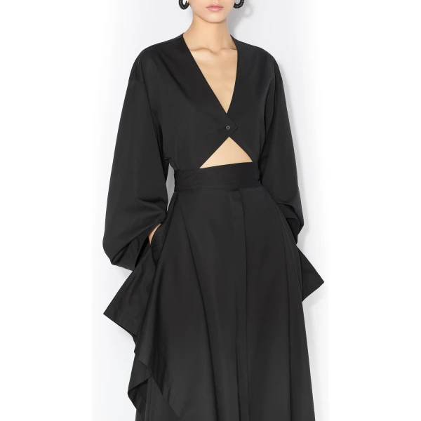 Alaïa Poplin Trench Dress - ALAÏA Coats - Laser Cut Luxury - Shop at Luxury Shoes 