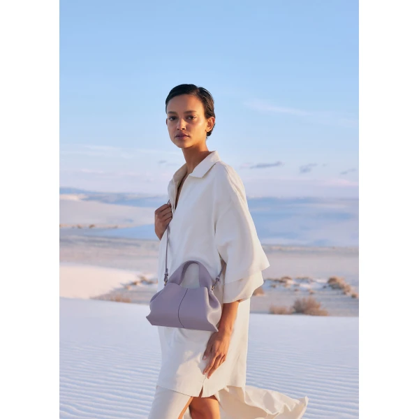 Polene Numéro Neuf Mini in Mauve Bag, view 2