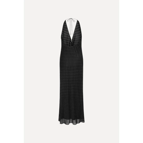 Rotate Birger Christensen Chiffon Halterneck Black Top, view 5