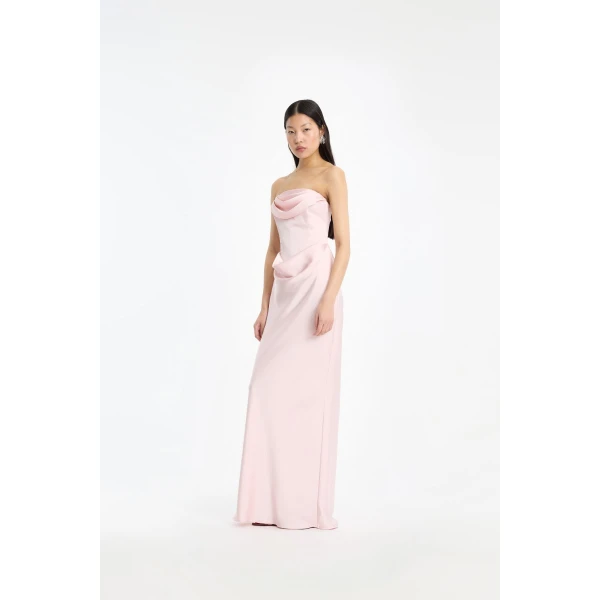Rotate Birger Christensen Corsage Long Dress Pink, view 2