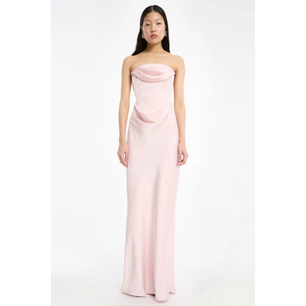 Rotate Birger Christensen Corsage Long Dress Pink, view 3