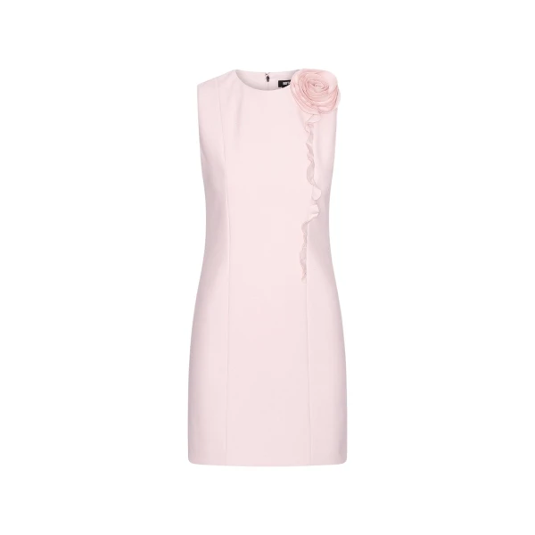 Rotate Birger Christensen Crepe Mini Flower Dress Pink