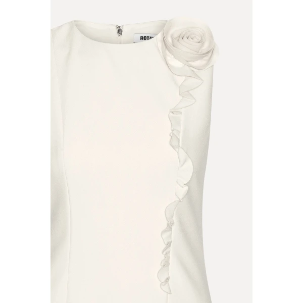 Rotate Birger Christensen Crepe Mini Flower Dress White, view 6