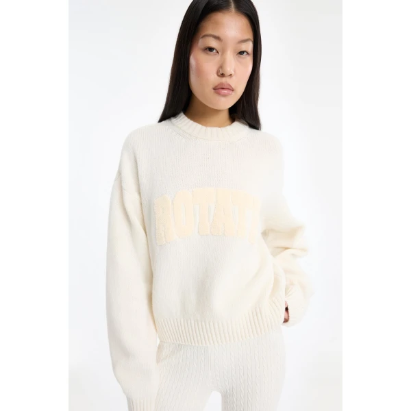 Rotate Birger Christensen Crewneck Sweater Creme, view 3