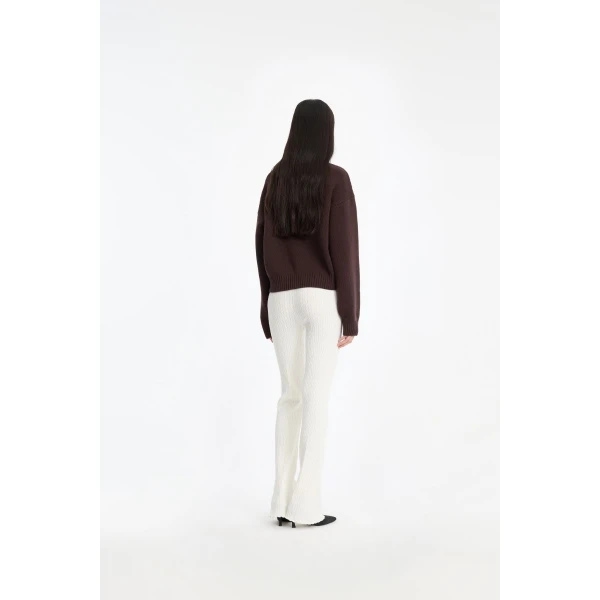 Rotate Birger Christensen Crewneck Sweater Dark Brown, view 3