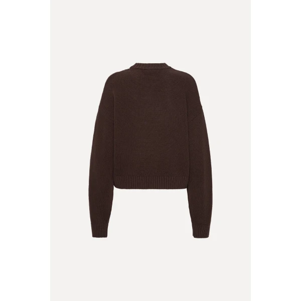 Rotate Birger Christensen Crewneck Sweater Dark Brown, view 5