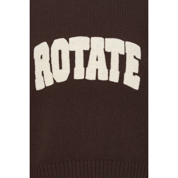 Rotate Birger Christensen Crewneck Sweater Dark Brown, view 6