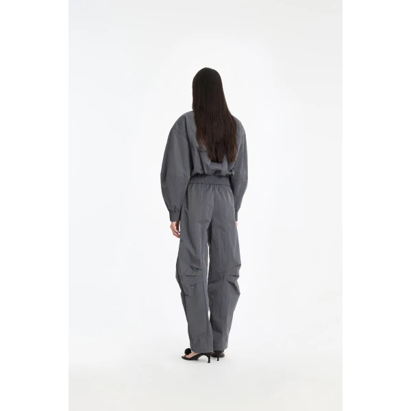 Rotate Birger Christensen Crispy Track Pants Dark Grey, view 3