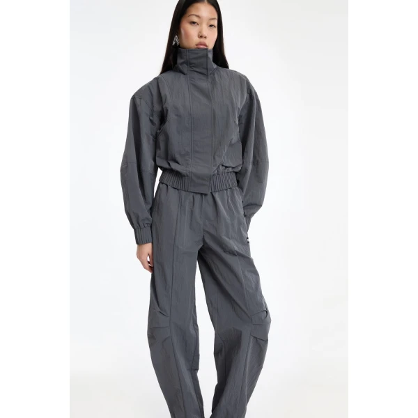 Rotate Birger Christensen Crispy Track Pants Dark Grey, view 4