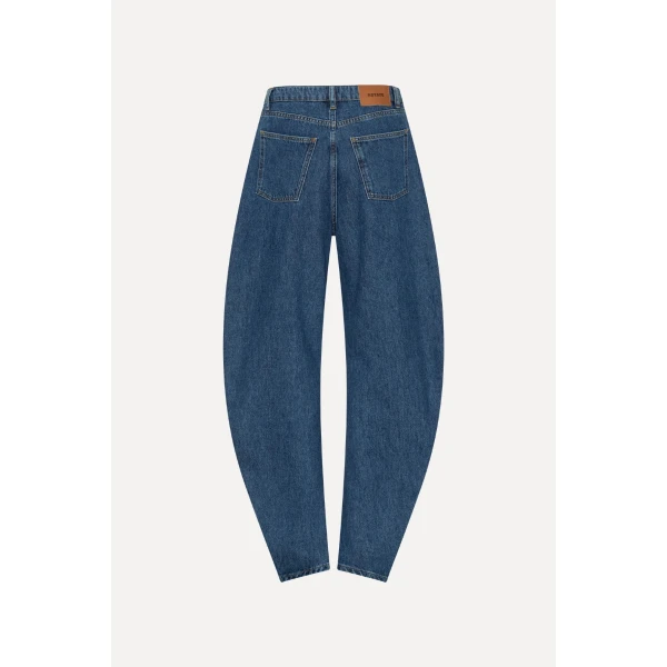 Rotate Birger Christensen Draped Barrel Leg Jeans Blue, view 5
