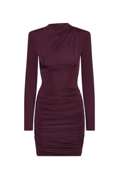 Drapey Mini Dress Bordeaux