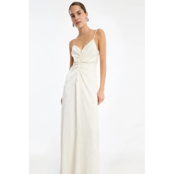 Rotate Birger Christensen Drapy Slip Dress White, view 4