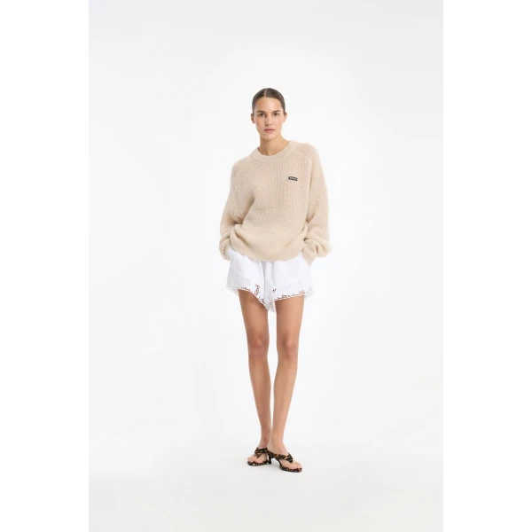 Rotate Birger Christensen Drawstring Shorts Bright White, view 2