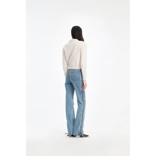 Rotate Birger Christensen Firm Knit Cardigan Creme, view 4