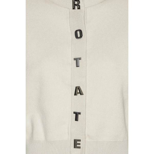 Rotate Birger Christensen Firm Knit Cardigan Creme, view 6