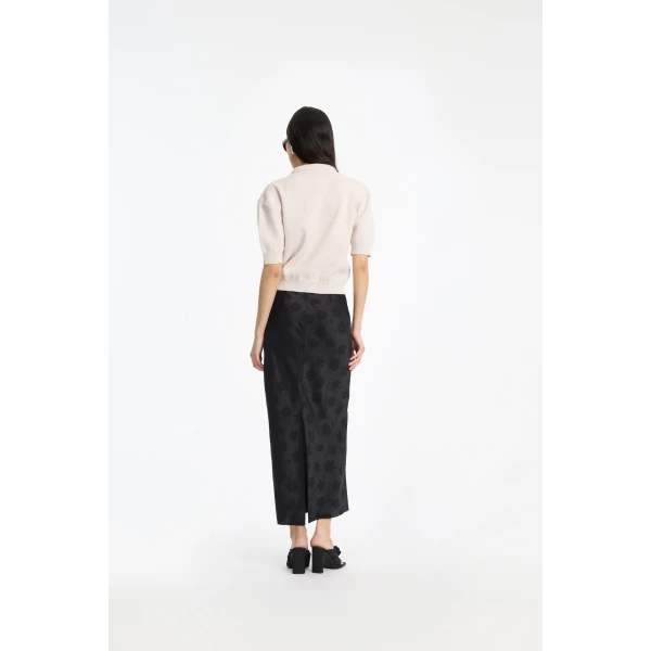 Rotate Birger Christensen Firm Knit Ss Cardigan Creme, view 4