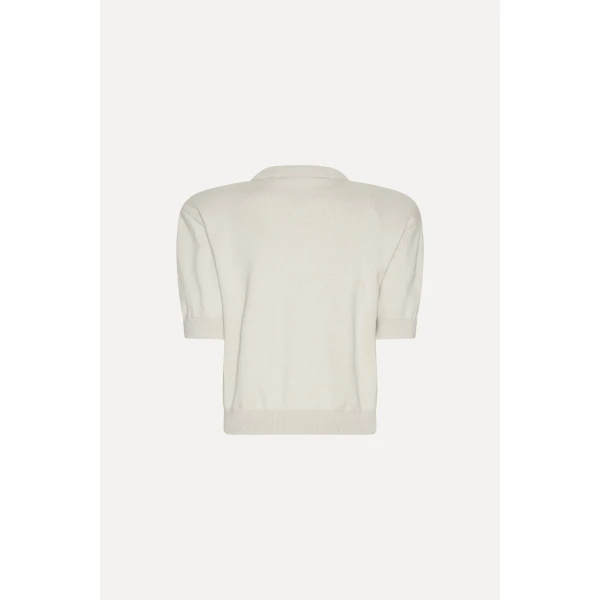 Rotate Birger Christensen Firm Knit Ss Cardigan Creme, view 5