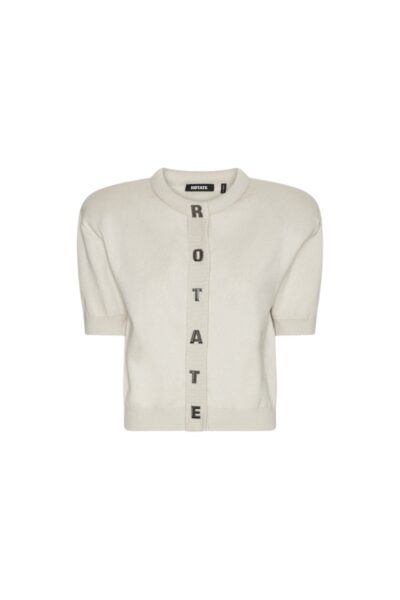 Firm Knit Ss Cardigan Creme