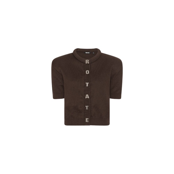 Firm Knit Ss Cardigan Dark Brown