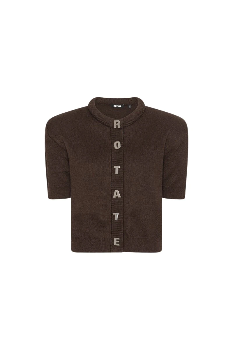 ROTATE-Birger-Christensen-Firm-Knit-Ss-Cardigan-Dark-Brown-coveti97290_nobg Rotate Birger Christensen Firm Knit Ss Cardigan Dark Brown