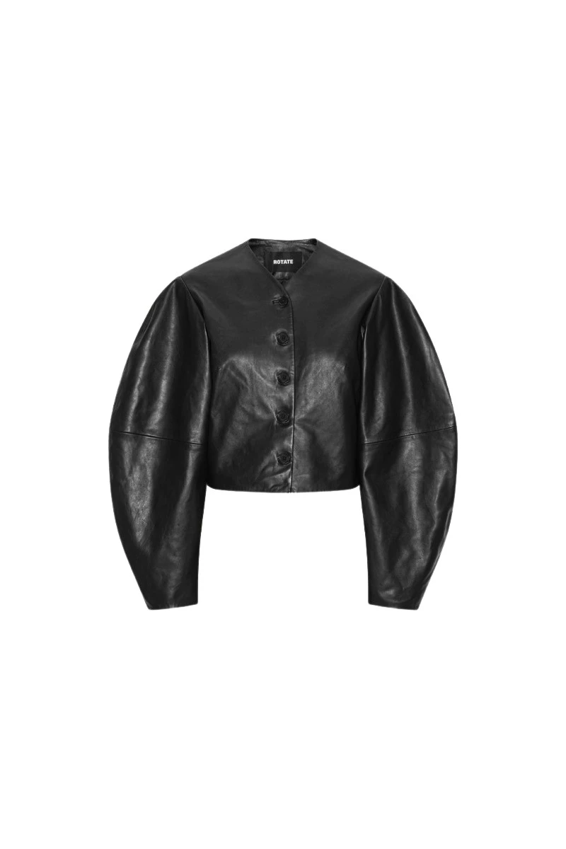 ROTATE-Birger-Christensen-Fitted-Leather-Jacket-Black-coveti60560_nobg Rotate Birger Christensen Fitted Leather Jacket Black