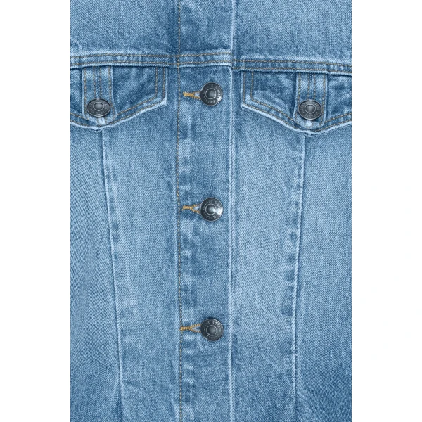Rotate Birger Christensen Flared Denim Top Medium Blue, view 6