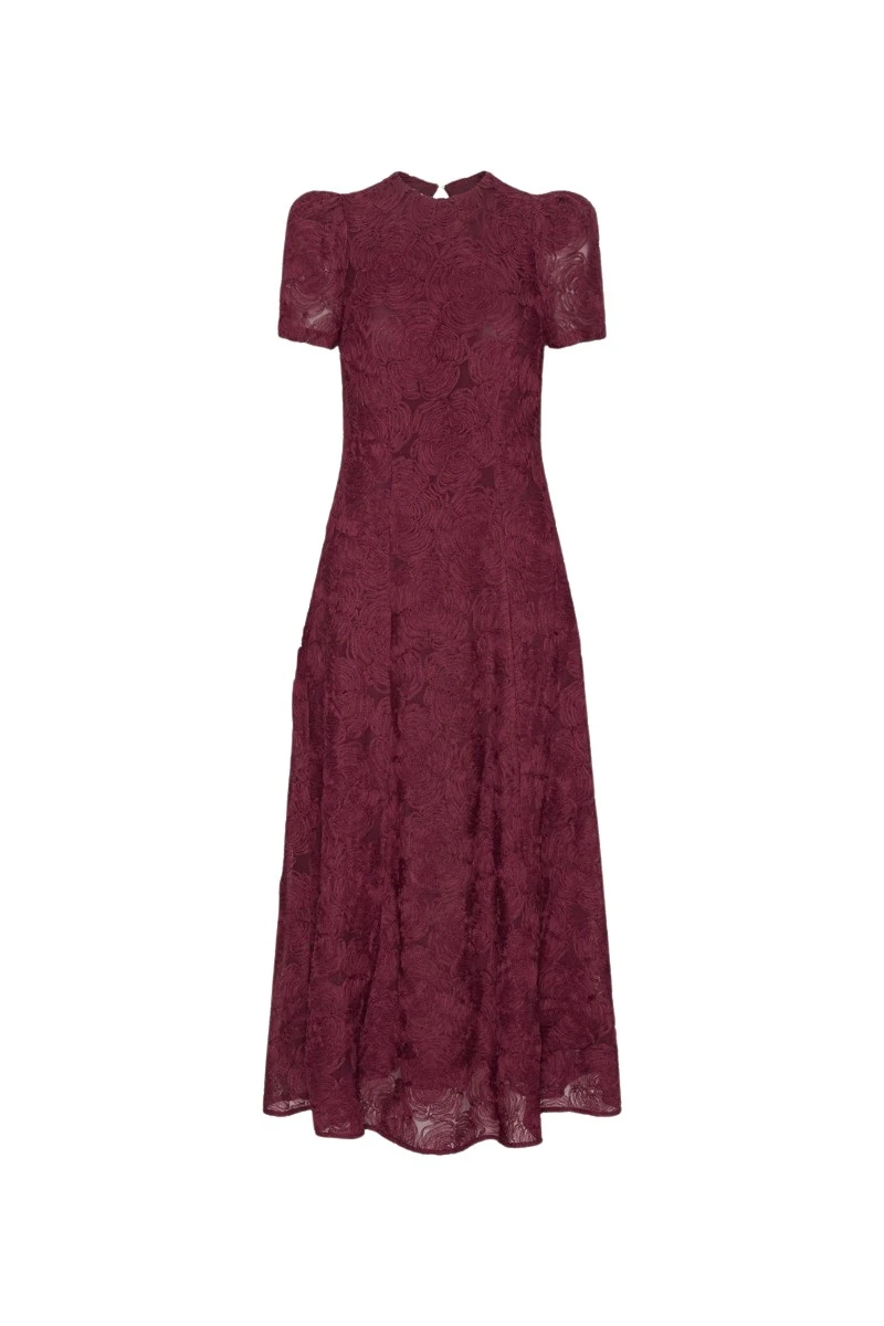 ROTATE-Birger-Christensen-Flower-Mesh-Flared-Dress-Bordeaux-coveti42324_nobg Rotate Birger Christensen Flower Mesh Flared Dress Bordeaux