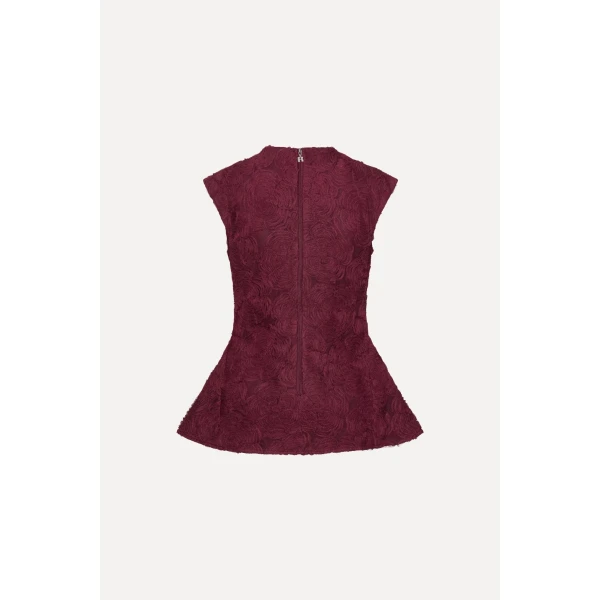 Rotate Birger Christensen Flower Mesh Top Bordeaux, view 5