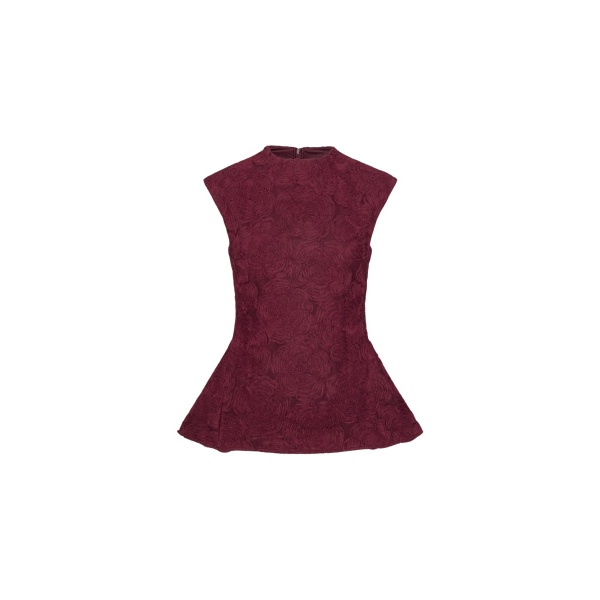Flower Mesh Top Bordeaux