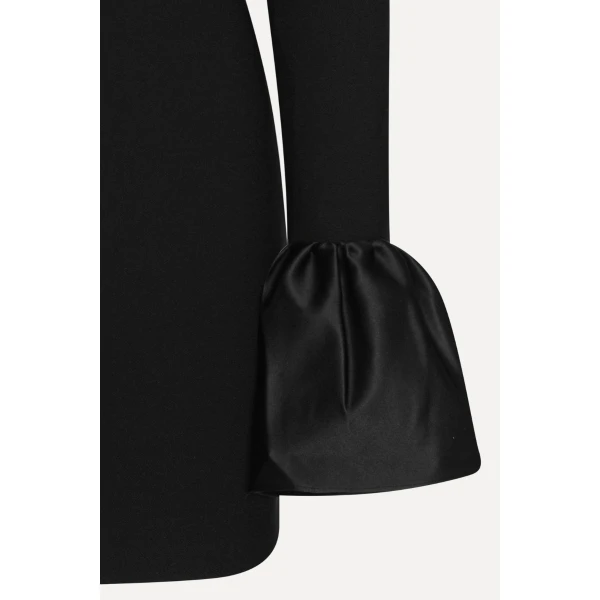 Rotate Birger Christensen Frill Sleeved Mini Dress Black, view 6