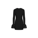 Rotate Birger Christensen Frill Sleeved Mini Dress Black