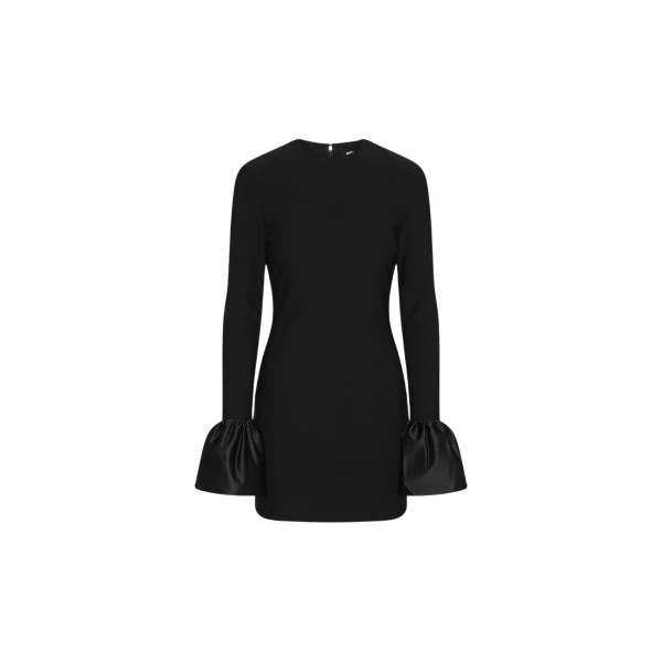 Rotate Birger Christensen Frill Sleeved Mini Dress Black