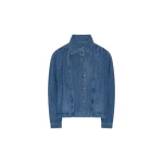 Rotate Birger Christensen Gatherred Denim Jacket Blue